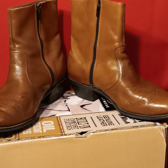 DICKIES Brown Leather Men’s Boots Shoes Slip Resistant Size 11W CD4220 main image 5